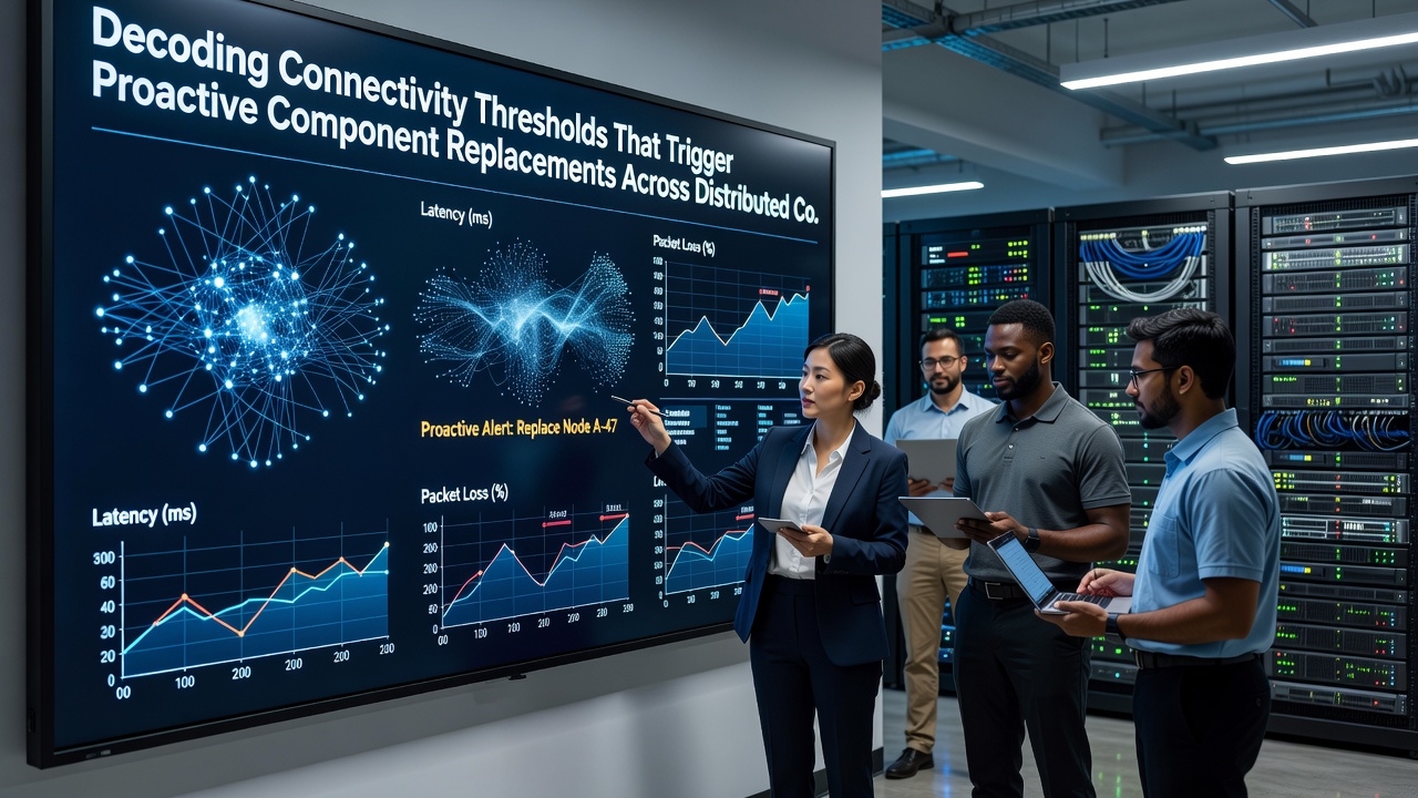 Technicians performing proactive hardware replacements in a data center rack based on connectivity analytics