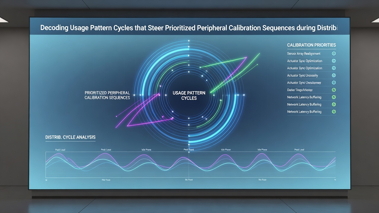 Diagram showing usage pattern cycles overlaid with software rollout timelines and peripheral calibration checkpoints
