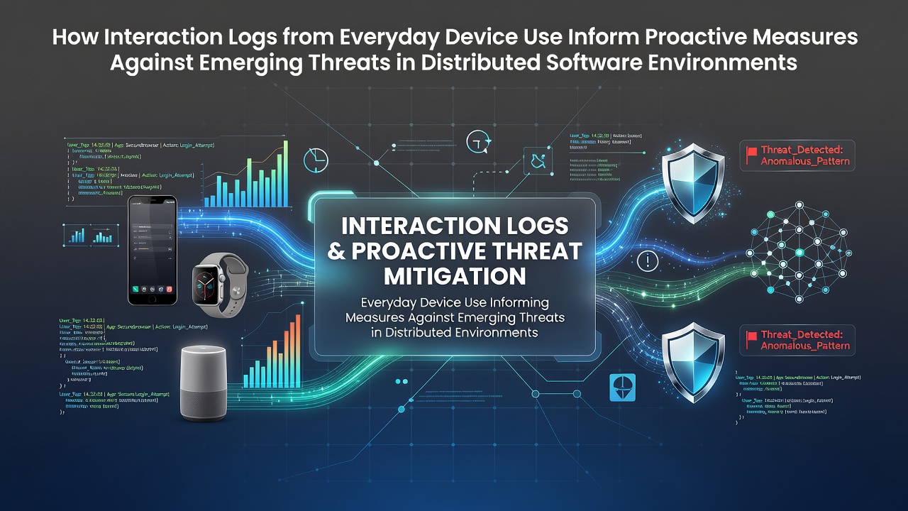 Everyday devices generating interaction logs for threat analysis in distributed systems