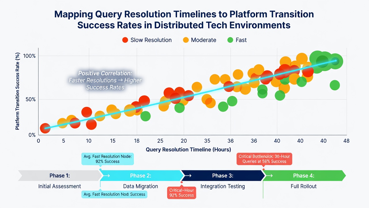 Graph illustrating success rate improvements tied to reduced query resolution times across multiple distributed sites